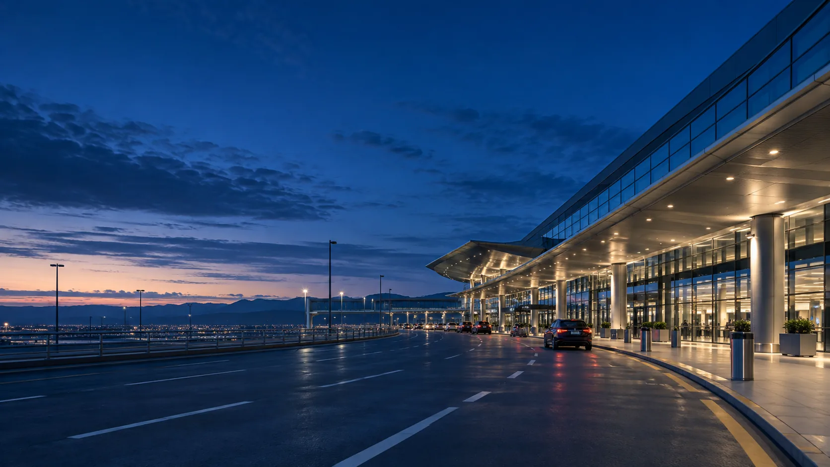 공항 여객청사 진입 이미지